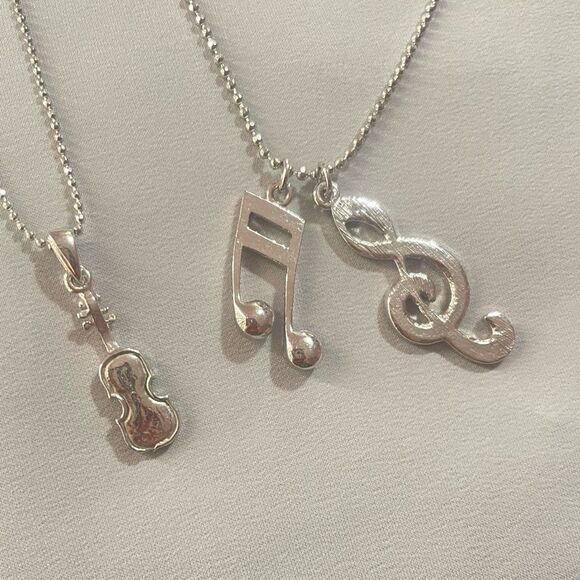 Musical Silver Tone Necklaces - Picture 5 of 5
